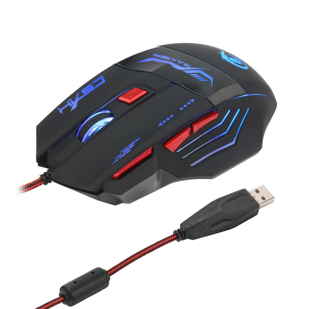 Проводная игровая мышь USB с 7 клавишами оптика 3200DPI для настольных компьютеров