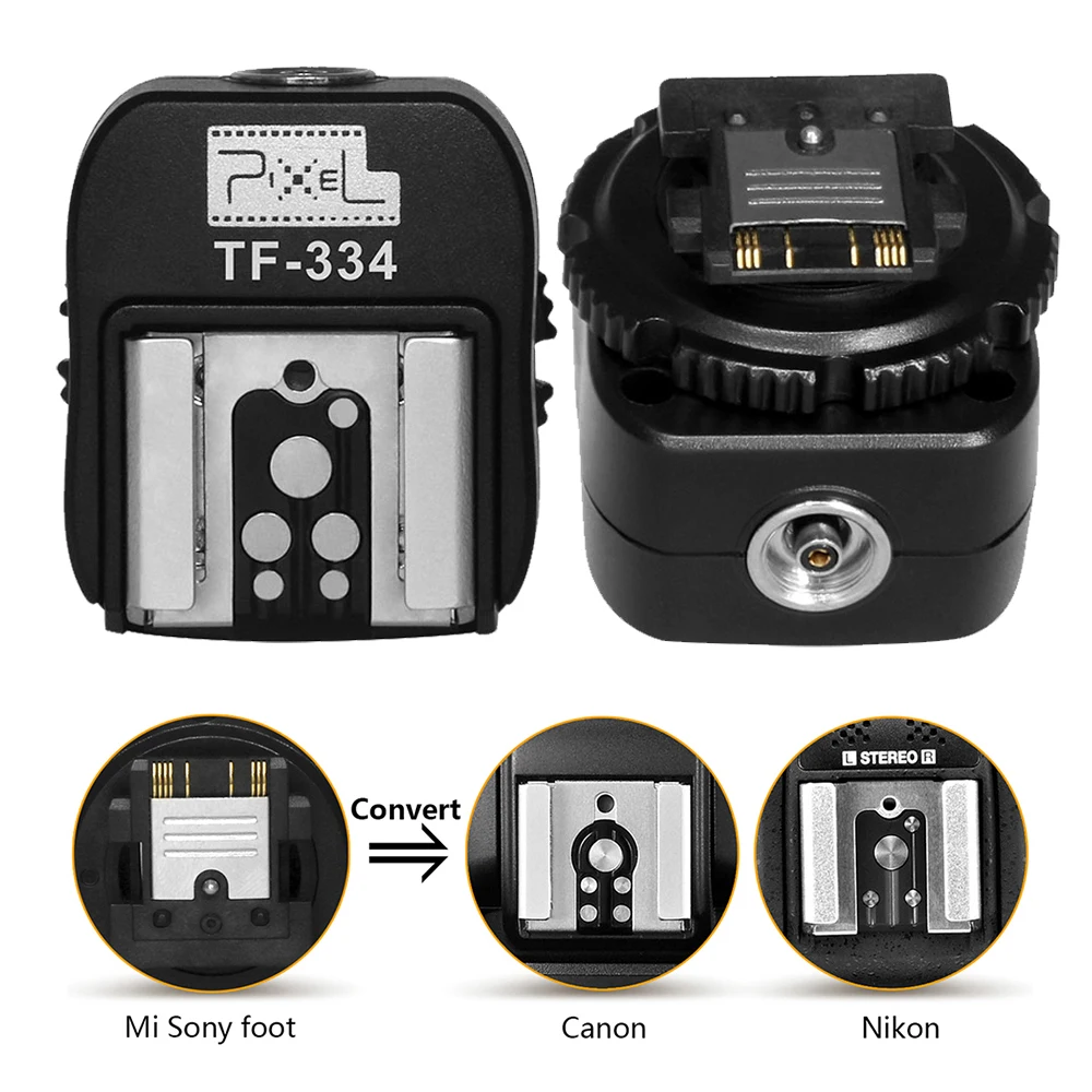 PIXEL TF 334 преобразователь горячего башмака для Sony MI A7 A7R A7S II A6000 A6300 RX10 NEX6 A99 в Canon Nikon