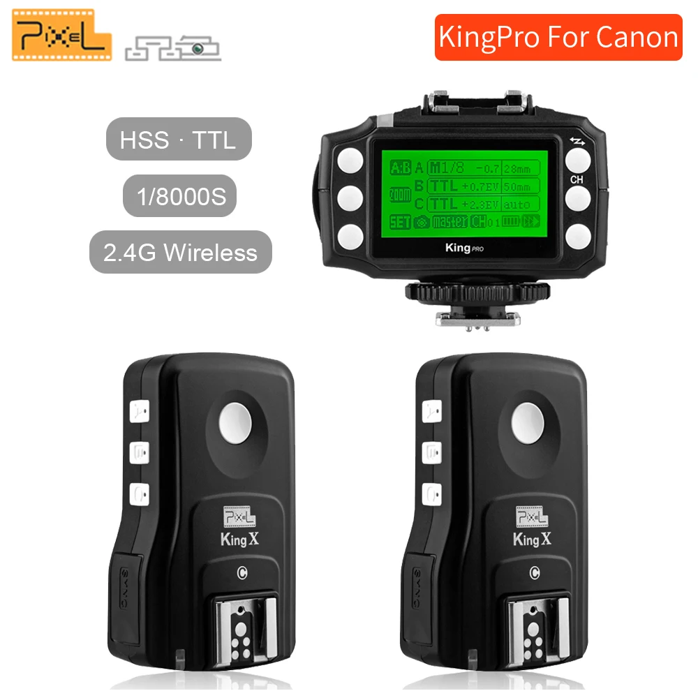 Pixel King Pro 2x трансивера + 1 X передатчик набор для цифровых зеркальных камер Canon 1100D 5D3