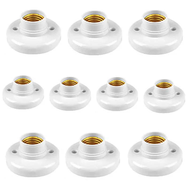 

20pcs E27 Light Socket Plastic Holder Lamp Round Led Bulb Sockeet Base for Fitting Accessories 220V-240V 10pc DIY Bulb Accessory