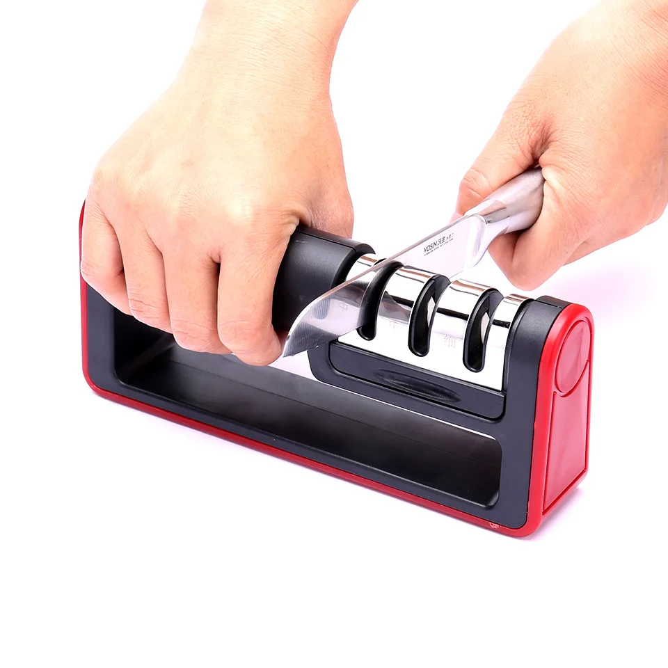 Профессиональная точилка для ножей алмазная быстрая 3 ступенчатая кухонных из