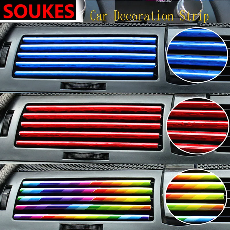 10X молдинги для салона автомобиля решетчатая полоса воздуховыпускного отверстия
