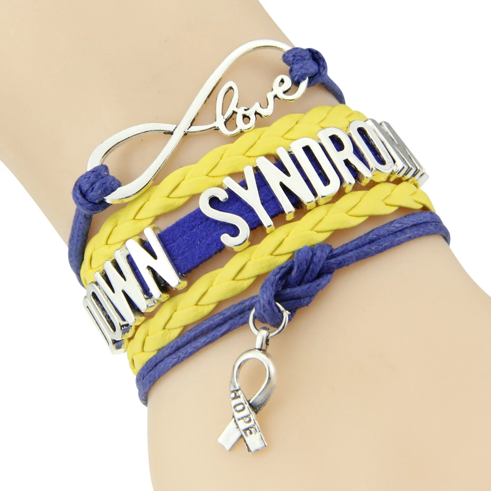 Браслет Infinity Love hope Charm Down Syndrome медицинский браслет браслеты подарок для мужчин и