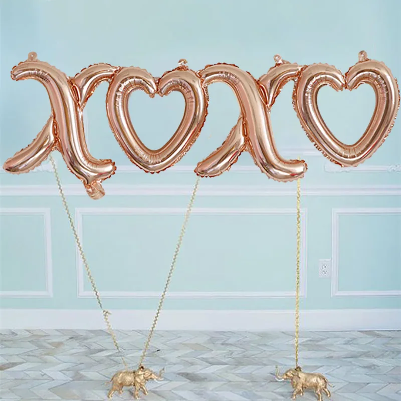 5 комплектов розовые золотые серебряные фольгированные шары XOXO возлюбленные