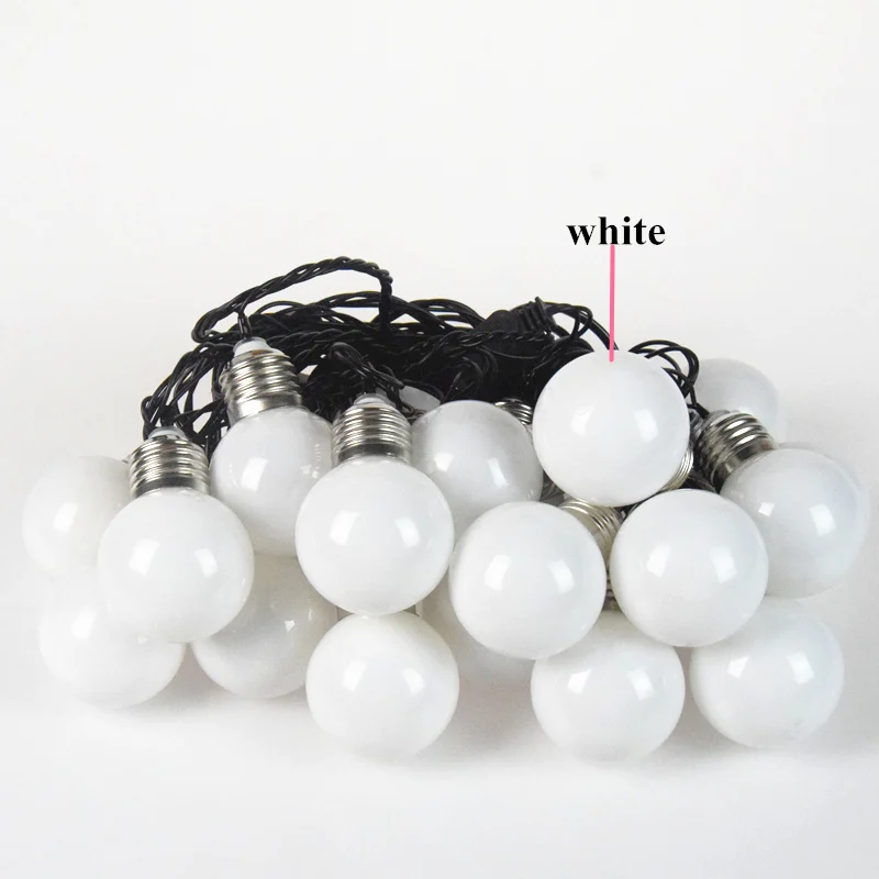 white AIFENG 6 м 20 светодиодный свет шнура водонепроницаемый Сказочный свет G50 гирлянда из ламп для сада патио Свадебные новогодние гирлянды - Испускаемый цвет: white