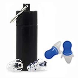 Black and Blue 2 пары высококачественных ушных заглушек, силиконовые беруши для сна, противошумные беруши, мотоциклетные барабанщики, концерты, Многоразовые наушники - Цвет: Black and Blue