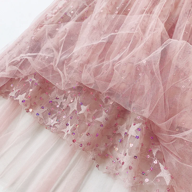 Элегантная кружевная юбка с вышивкой расшитая блестками Женская Милая до