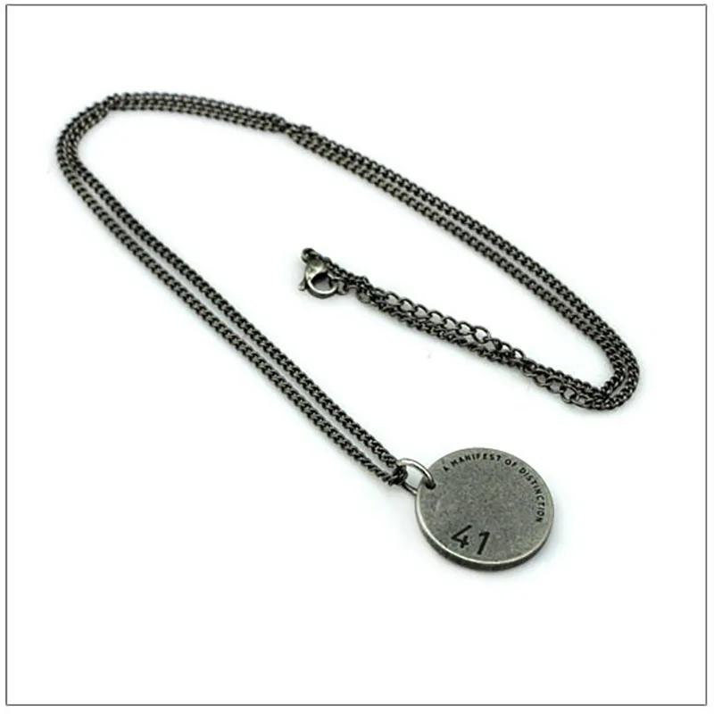 Steel soldier vintage men round pendant necklace fashion manifest distinction unique personality chain jewelry