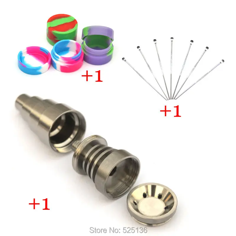 Domeless титановый лак для ногтей 6 в 1 титановая тарелка Dab Rig 10/14/18 мм + инструмент Dabber
