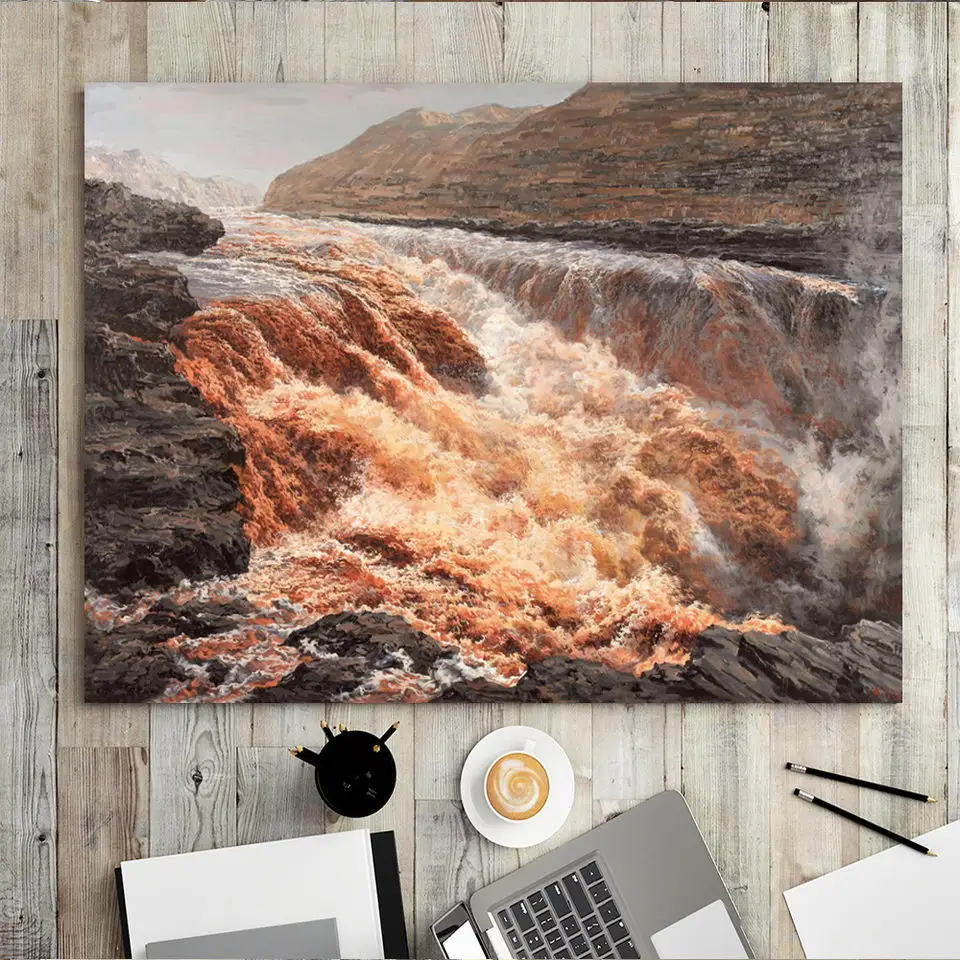 Vinsonloud Home Decoration Print Canvas Picture Wall Art Paintings Oil Unframed Drawings Landscape painting horse boat cloud | Дом и сад