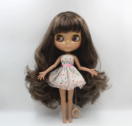 Blygirl Обнаженная кукла Blyth кукла темно-серая челка волосы больше суставов тело 19 суставов пшеничная кожа цвет может изменить тело DIY кукла