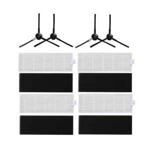 Фильтр НЕРА 4 шт., поролоновый фильтр 4 шт. и сменная боковая щетка 4 шт. для Ilife A4 A6 A4S A8 A40, аксессуары для фильтра пылесоса