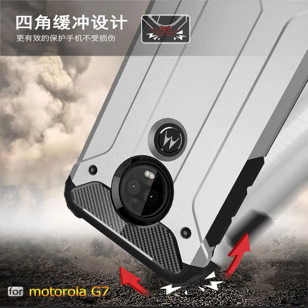 For Moto G7 Case Dirt-Resistant Soft TPU + Hard PC Panel for Plus Cover Play Power Protective Shell |