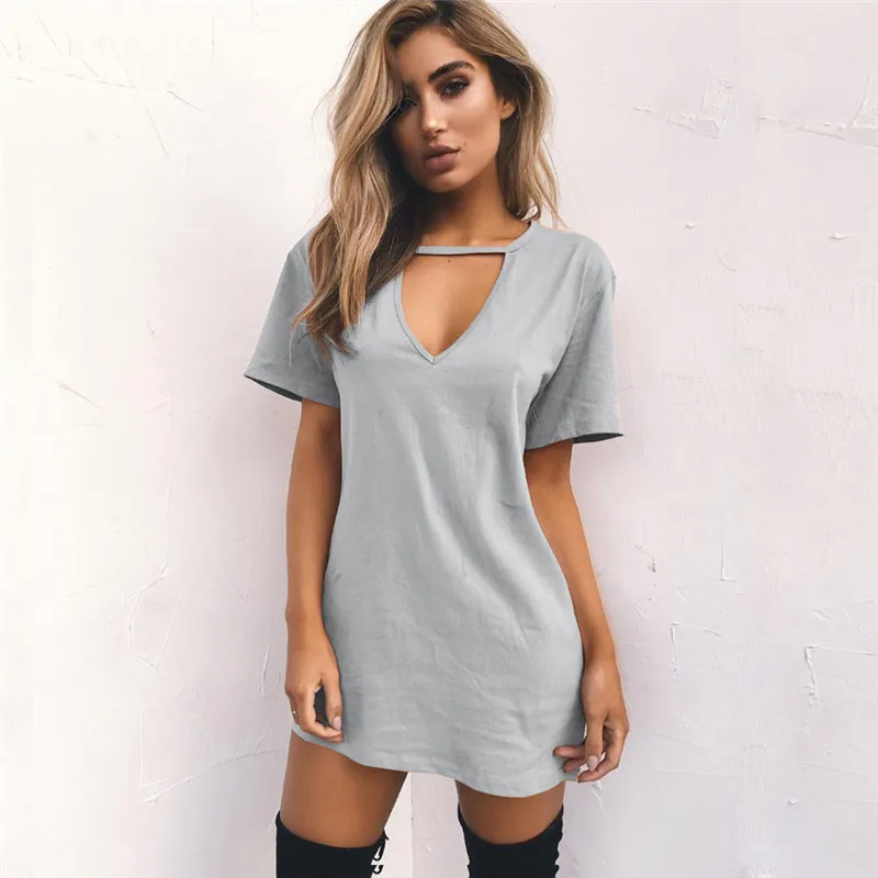 Rogi Women T-Shirt Tops 2019 Sexy V-Neck Harajuku Cotton Tee Shirt Femme Short Sleeve TShirts Ladies Long Top Plus Size 5XL | Женская