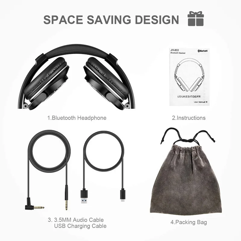 Новые наушники Bluetooth Беспроводной гарнитура складная стерео с микрофоном