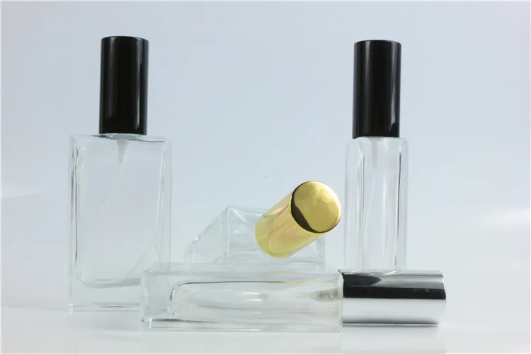 50ml transparent glass empty bottle perfume atomizer spray can be filled box travel size portable |