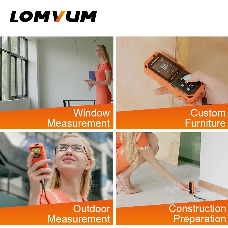 LOMVUM Новое поступление 100 м LD дальномеры цифровой перезаряжаемый аккумулятор автоматический лазерный измеритель расстояния измерительные приборы