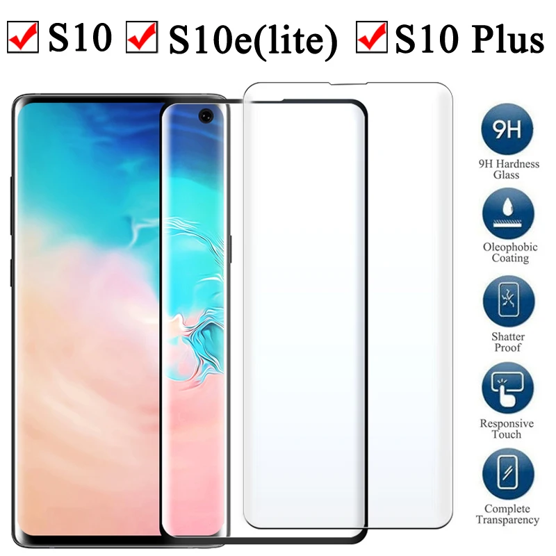 Закаленное защитное стекло для Samsung Galaxy s10 plus lite s10e s10plus s 10 light 10S gs10|Защитные стёкла