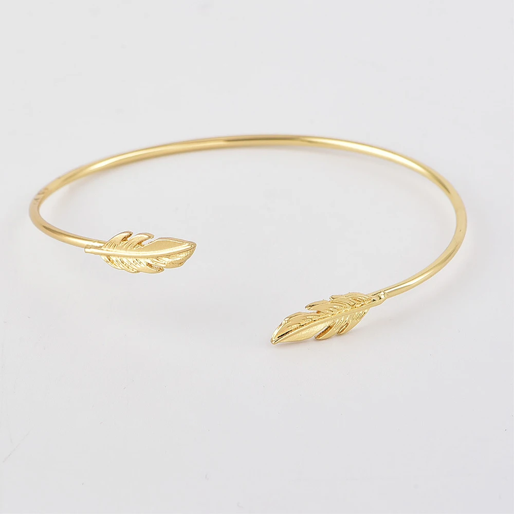 4 шт. Набор браслетов с кристаллами и листьями открытые регулируемые браслеты