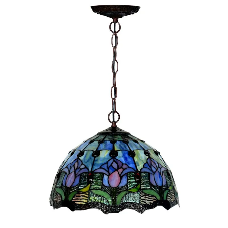 Японский стиль витражи ротанга красный цветок светодиодный подвесной