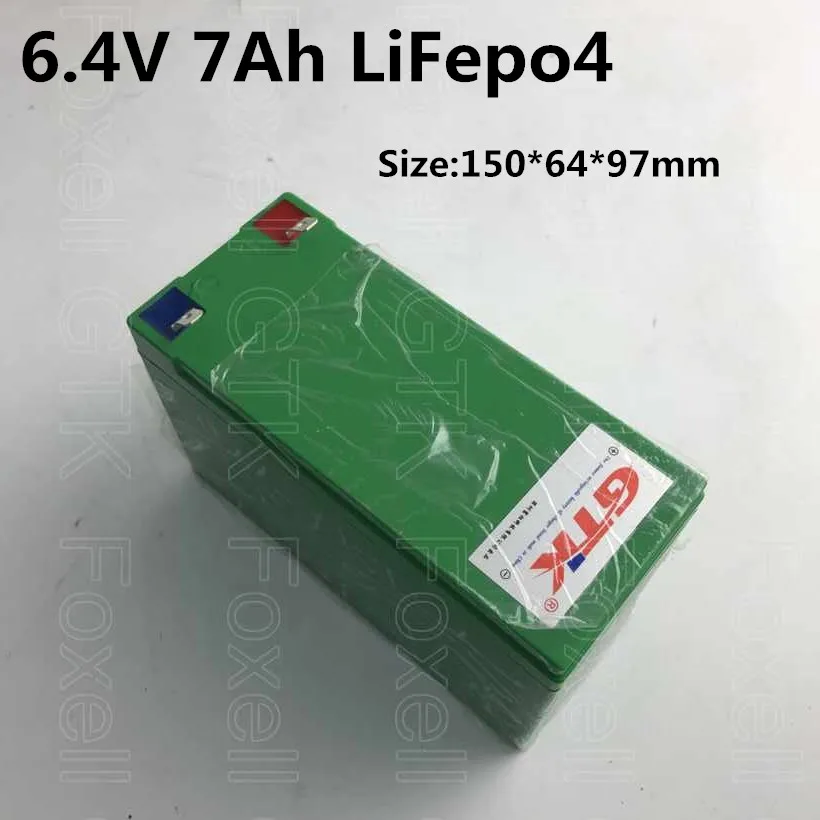 Аккумуляторная батарея 6 4 В 7 а/ч 12 20 А/ч LiFepo4 для солнечного света светодиодная
