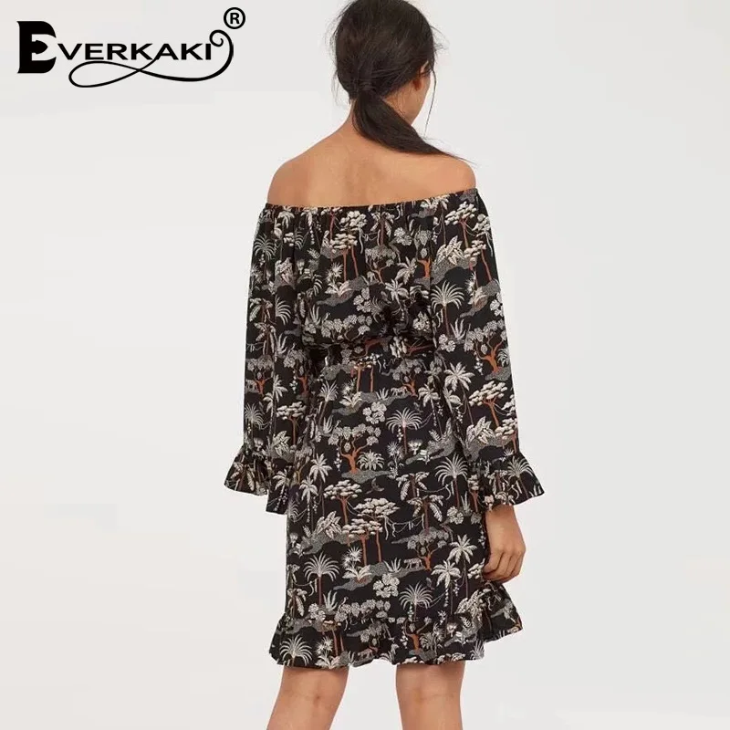 Новое летнее богемное платье с открытыми плечами и принтом в виде лотоса большие