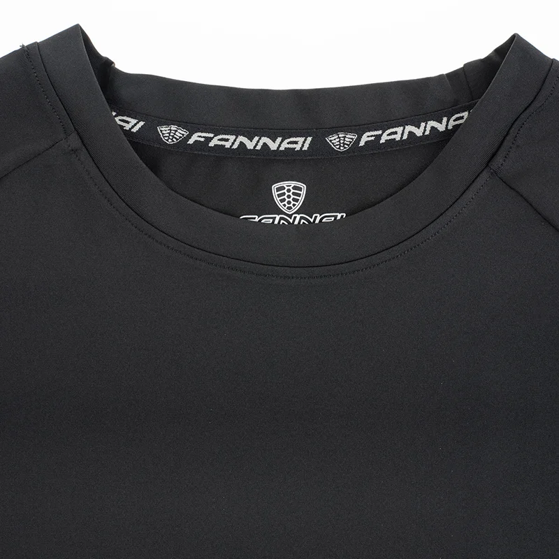 FANNAI Running Shirt Black Polyester Quick Dry Reflective Short Sleeve High Quality Top Gym Shirt Training Bodybuilding FN039