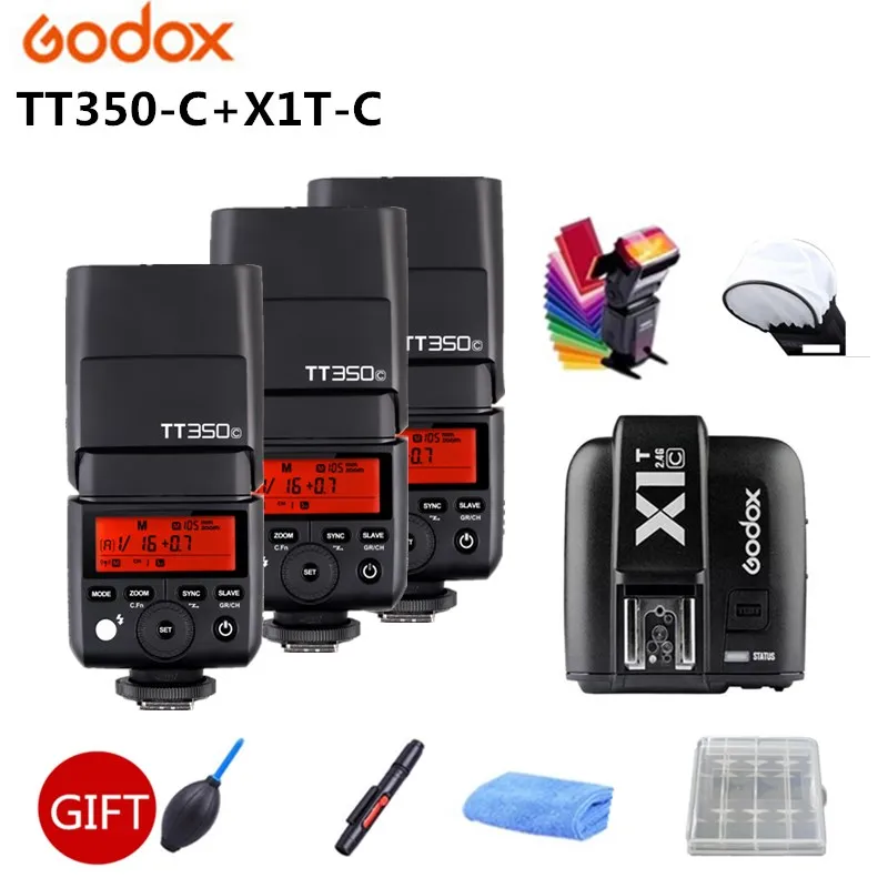 Вспышка Godox TT350C DC flitser GN36 2 4G ttl вспышка Speedlite + X1T-C триггер для камеры Canon 500d 450d 7d 5d Mark