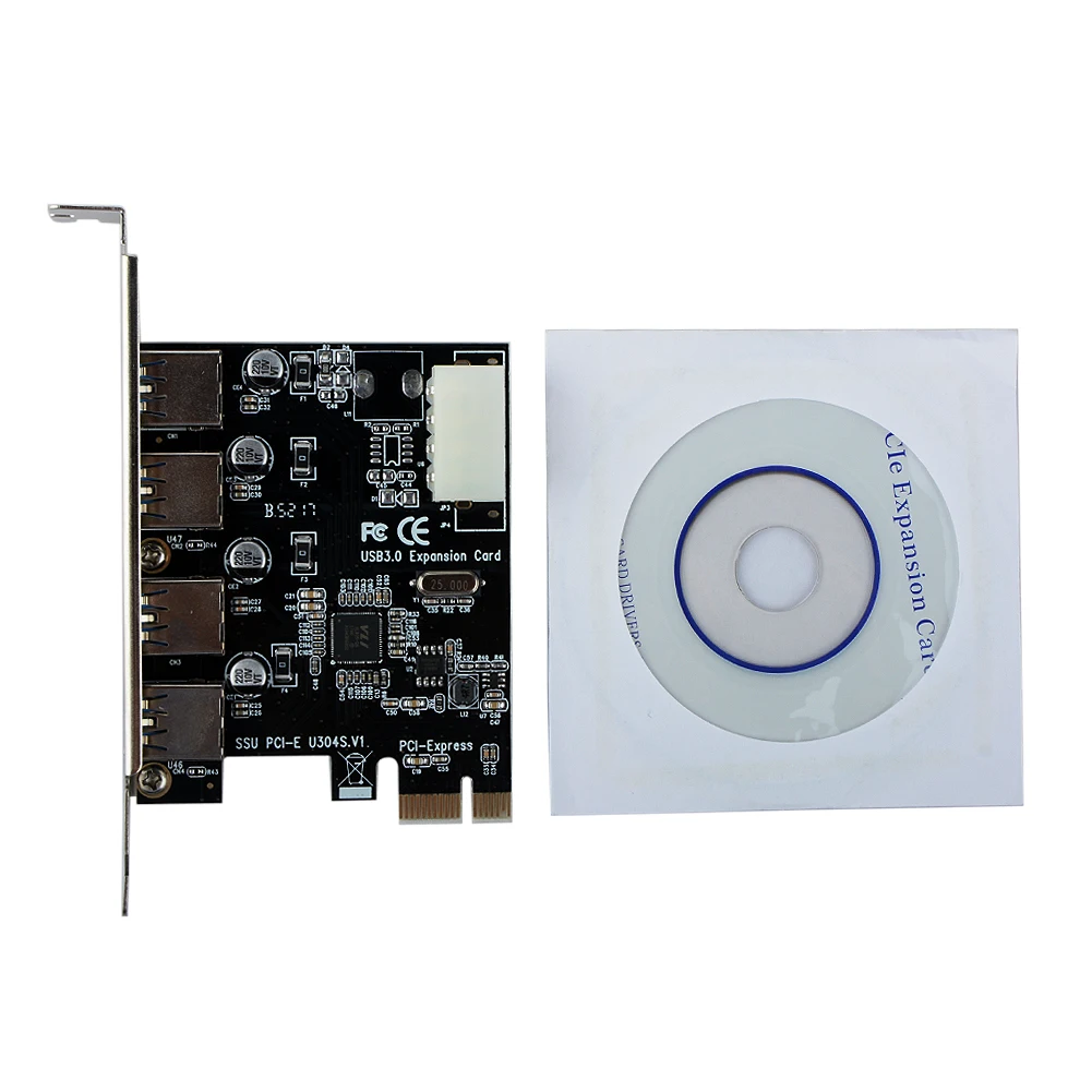 4 порта USB3.0 PCI E переходная карта Express Расширительная адаптер 5 Гбит/с скорость Usb 3 0