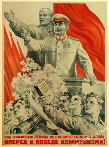 Ленин сталин CCCP советский союз лидер холст живопись винтаж стены крафт плакаты с