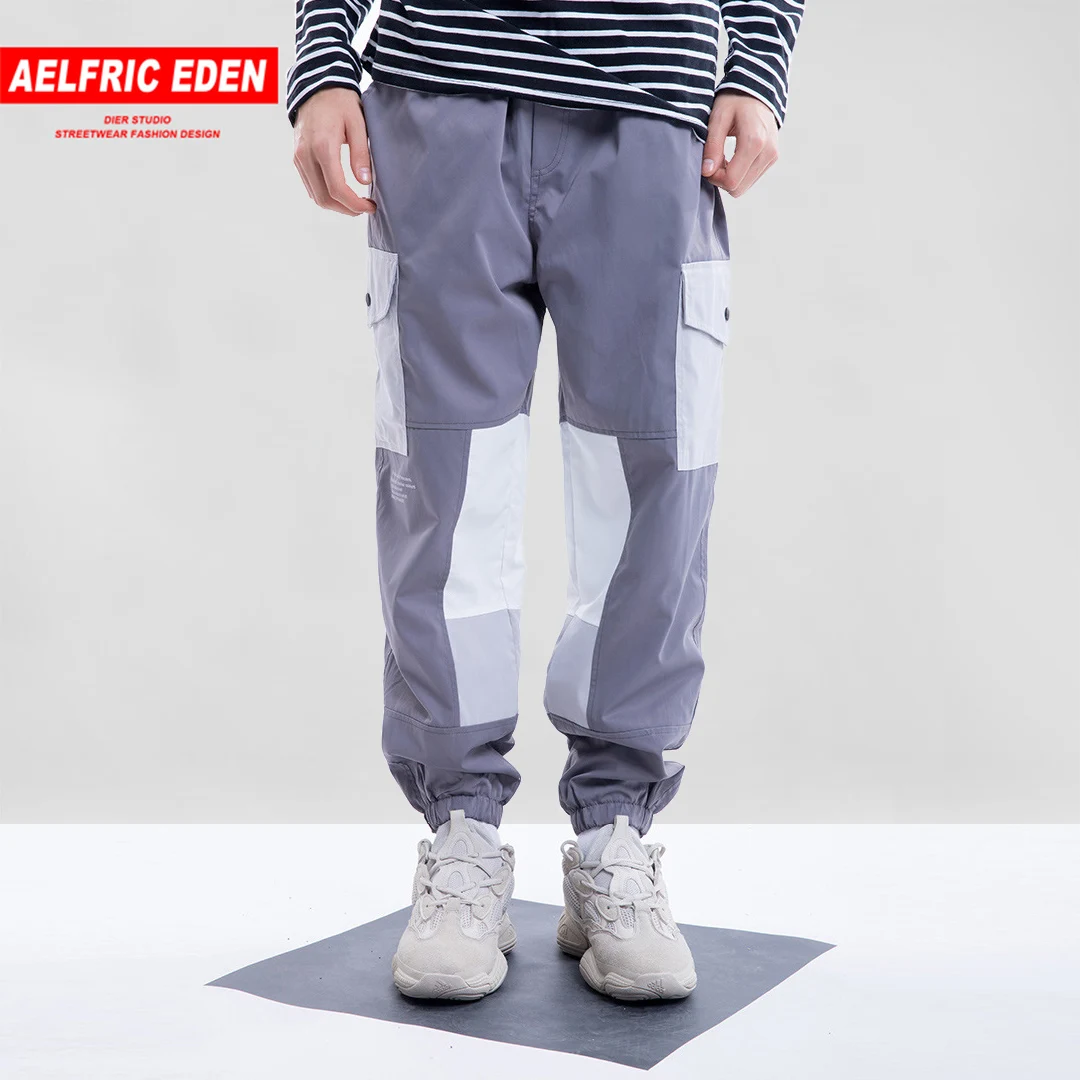 Aelfric Eden 2018 Мужская мода цвет лоскутное шаровары с карманами брюки для девочек