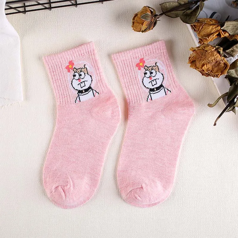17 Женские носки с героями мультфильмов, хлопковые носки Harajuku, женские милые носки унисекс для скейтбординга, хипстерские модные носки с животным принтом - Цвет: 17