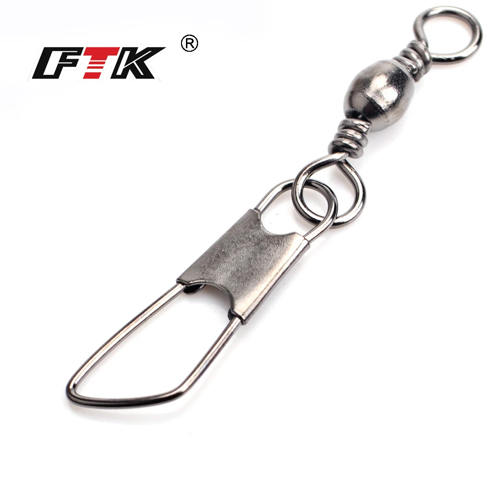 FTK 1 упаковка 10 шт./лот 4#-22# рыболовные Вертлюги с защелкой рыболовный крючок Разъем приманки терминал рыболовные снасти магазин
