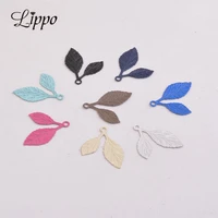 100pcs ac818 1520mm spray paint baking varnish enamel small leaf charms painted color brass small pendant for earrings