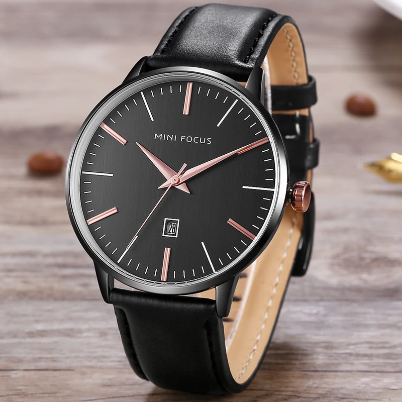 Watches Men 2019 Top Brand Luxury MINI FOCUS Waterproof Leather Watch Mens White Wristwatches Man Minimalist | Наручные часы