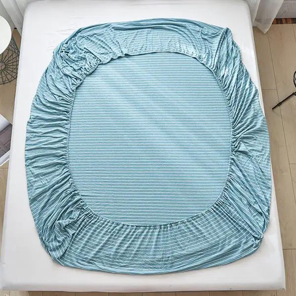 Cotton Fitted Sheet Mattress Cover Four Corners with Elastic Band Bed Sheet Pillowcase Bed Linen Queen King Full Twin Size