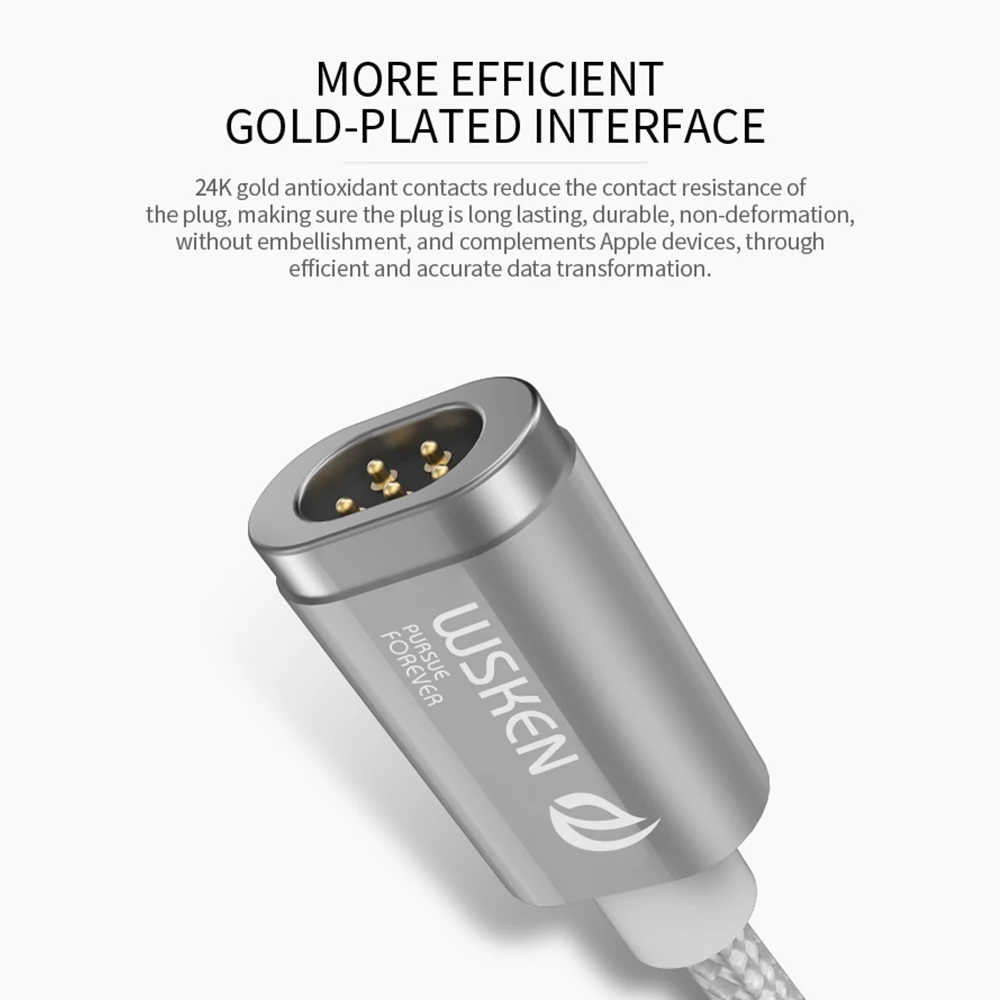 Магнитный зарядный кабель WSKEN Mini 2 USB Type C Micro для быстрой зарядки Samsung galaxy S9 S8 Huawei