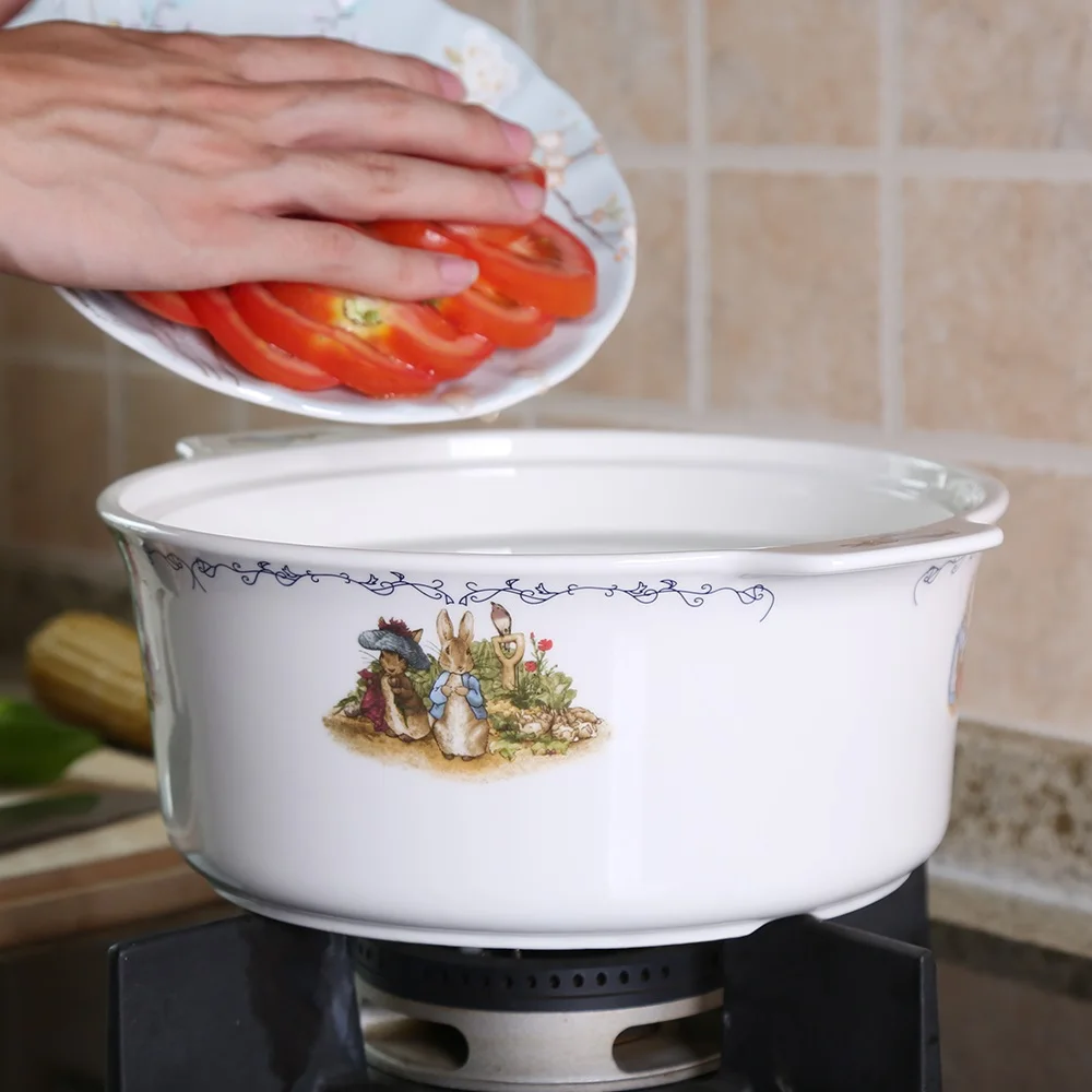 

Guci British export large saucepan ceramic pot soup bowl cute cartoon household utility saucepan