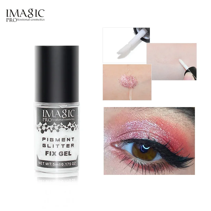 1pcs fix gel IMAGIC макияж Fix гель блеск Тени для век Shimmer пигмент рассыпчатая пудра Жидкий Клей водонепроницаемый стойкий блеск Shimmer Тени для век - Цвет: 1pcs fix gel