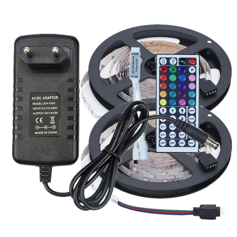 5 м 10 м 15 м RGB СВЕТОДИОДНАЯ лента SMD 2835 не водонепроницаемый светодиодный светильник 12 В постоянного тока 60 Светодиодный s/m цветная лента+ ИК пульт дистанционного управления+ адаптер
