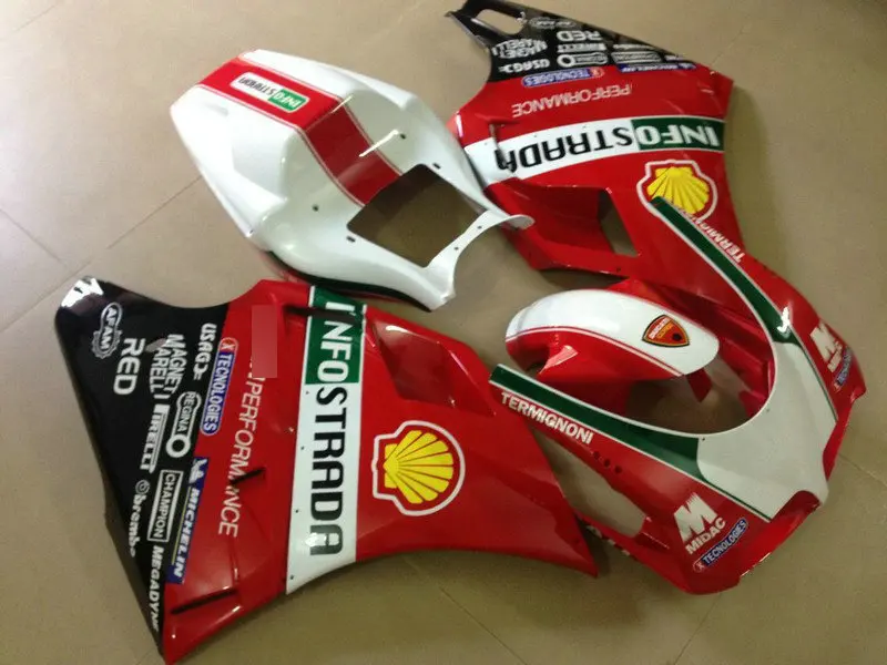Комплект обтекателей под давлением для DUCATI 748 916 996 998 03 04 05 2003 Ducati ABS красные белые