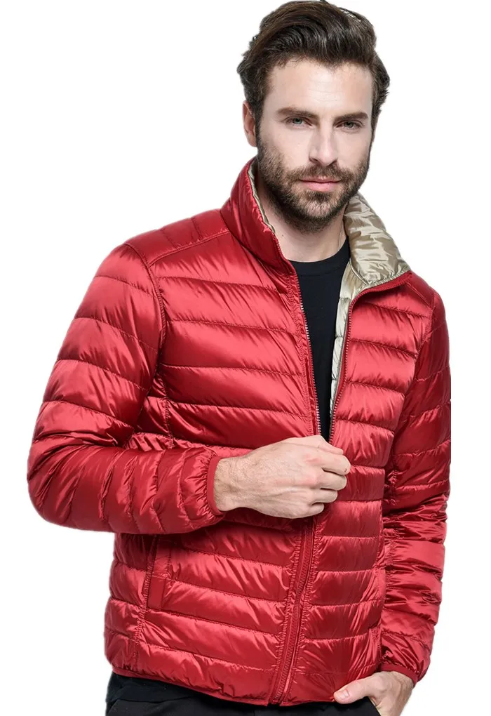 

2017 New Ultra Light Duck Down Jacket Men Feather Man Winter Double Side Reversible Parka Coats Plus Size