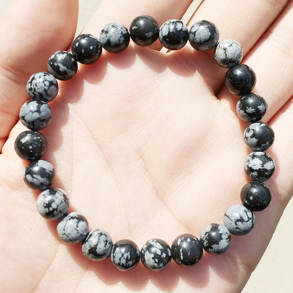 Браслет Ruberthen A Grand Snowflake Obsidian чакра на запястье бусы Mala ювелирное изделие защита
