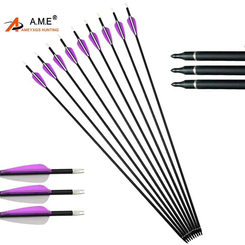 10/20/30 шт карбоновые стрелы для стрельбы из лука 32 дюймов 500 позвоночника