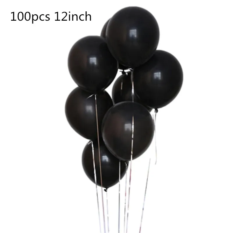 12inch black 100 шт 10 дюймов 12 дюймов Светящийся синий шар Сияющий Темно-синий шар День рождения Свадебная вечеринка украшение детский душ латексный шар - Цвет: 12inch black