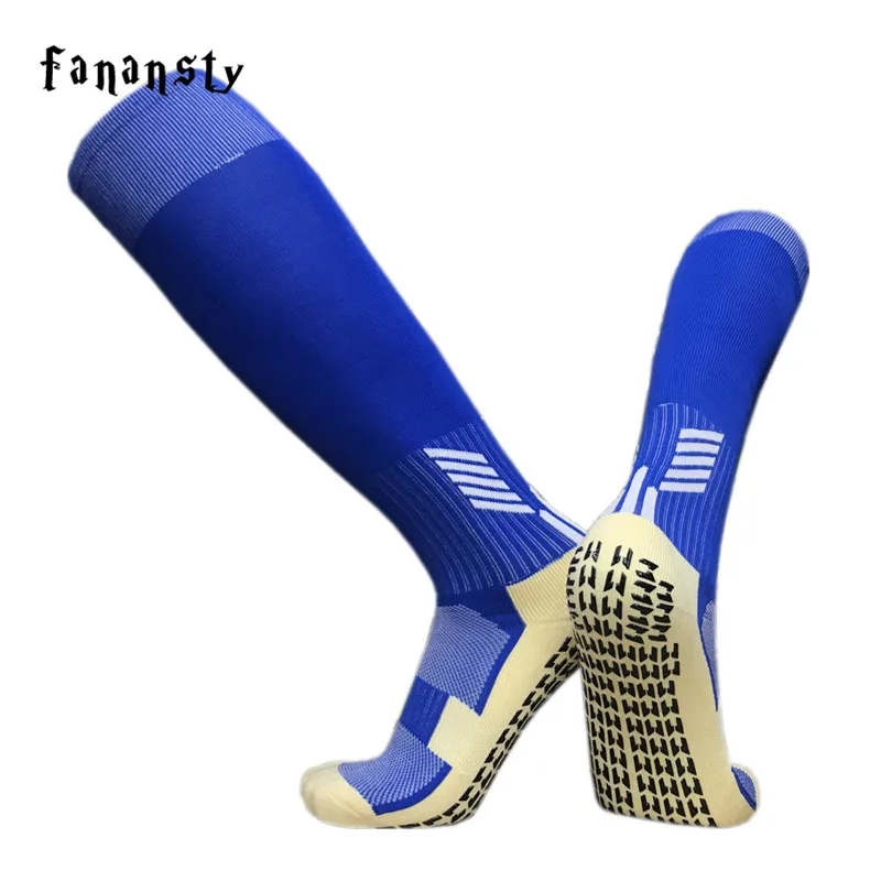 Высококачественные хлопковые длинные футбольные носки нескользящие спортивные