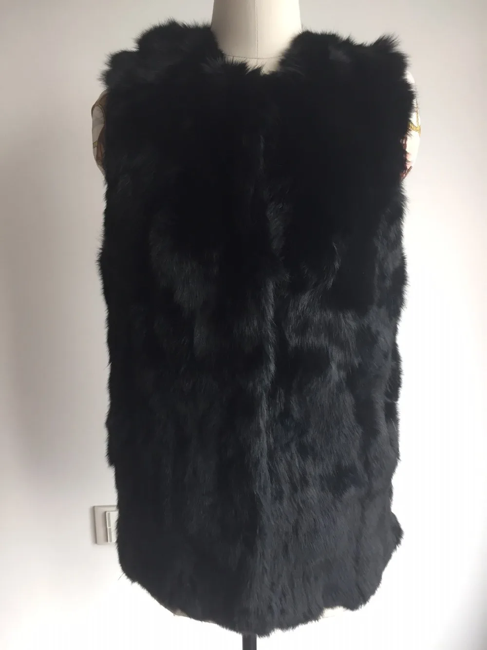 Бесплатная доставка новинка женский жилет с натуральным кроличьим мехом Женское