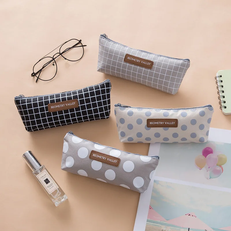 Пенал школьные принадлежности сетка Trousse Stylo Kawaii девушки Astucci Pennen Etui Astuccio Porta Penne Dot