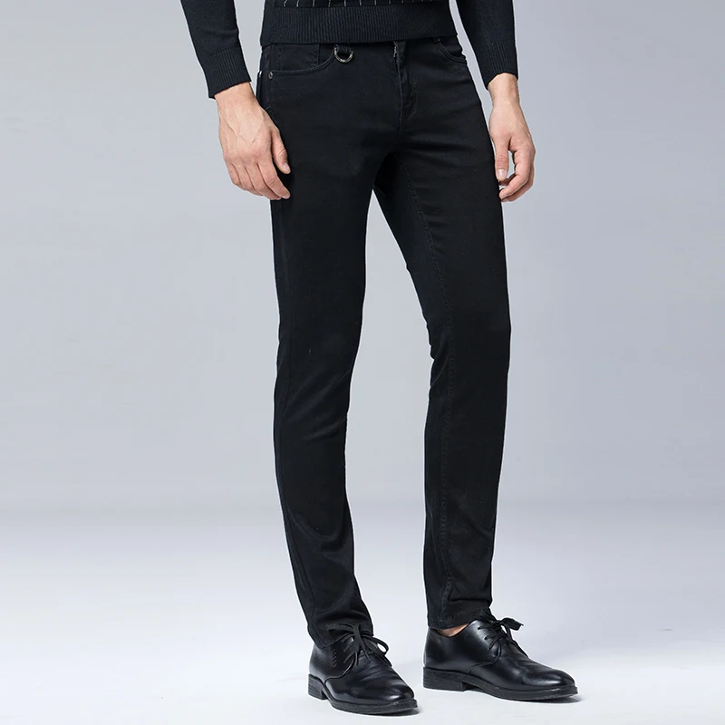 Мужские облегающие джинсы повседневные хлопковые дизайнерские брюки стрейч