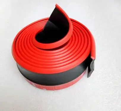 Black with Red 2,5 м/рулон, новинка, TPVC, защитная юбка для губ, автомобильные, устойчивые к царапинам, резиновые бамперы, автомобильные передние бамперы для губ, декоративные - Цвет: Black with Red